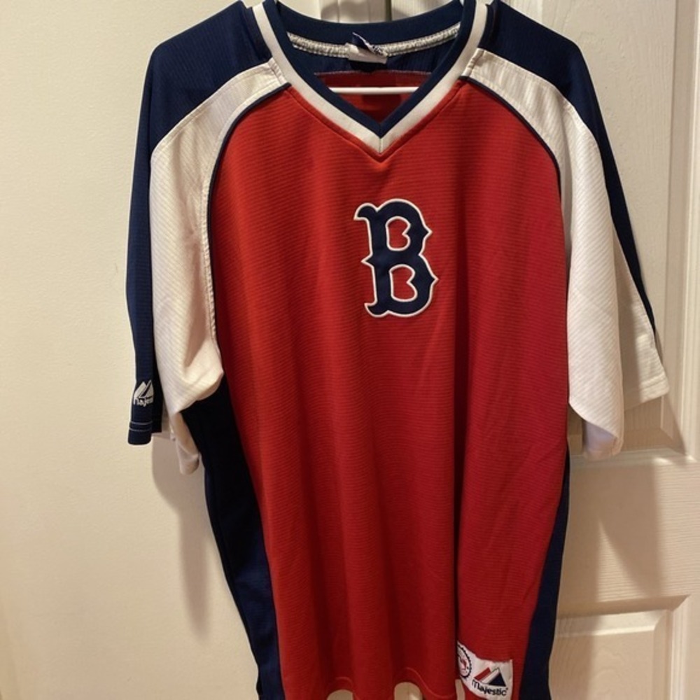 Boston Red Sox XL Jersey Red With Blue B 201 - Picture 2 of 9